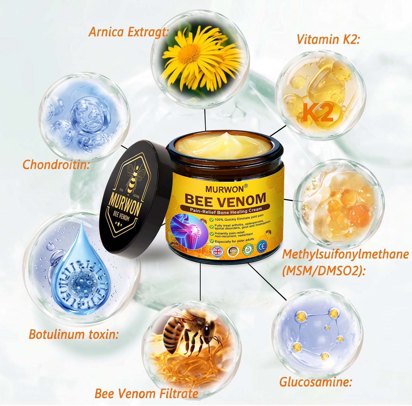 30% OFF 🎁🎁 | 𝐌𝐔𝐑𝐖𝐎𝐍® Bee Venom Balm for Pain Relief & Bone Healing ✨