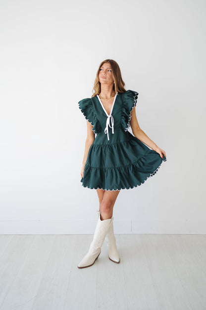 Paisley Dress - Hunter Green - FINAL SALE